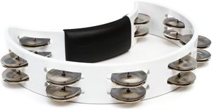 Hand Held Tambourine RT1020 White w/nickel jingles